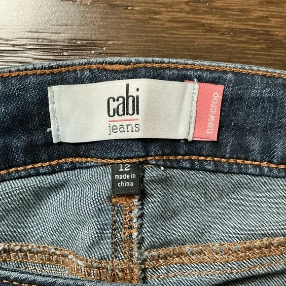 Cabi Jeans Womens 12 Blue New Crop Skinny Denim Ankle Cropped Mid Rise Zip Fly - Picture 5 of 7